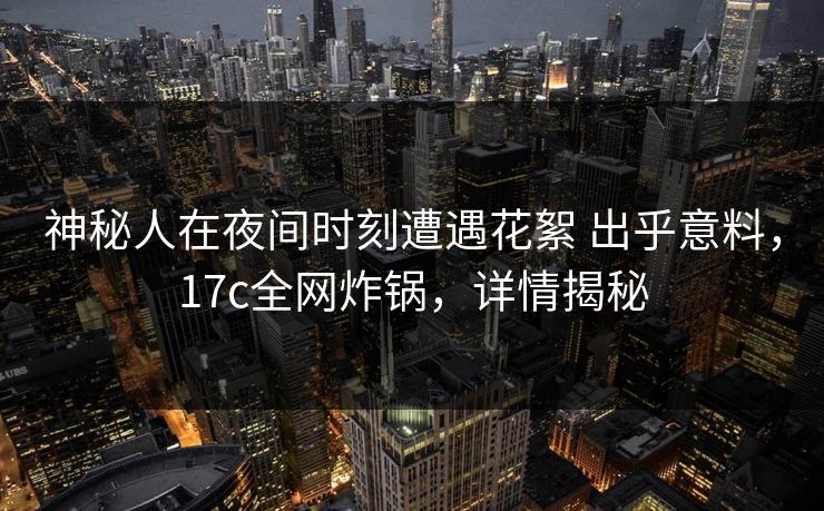 神秘人在夜间时刻遭遇花絮 出乎意料，17c全网炸锅，详情揭秘