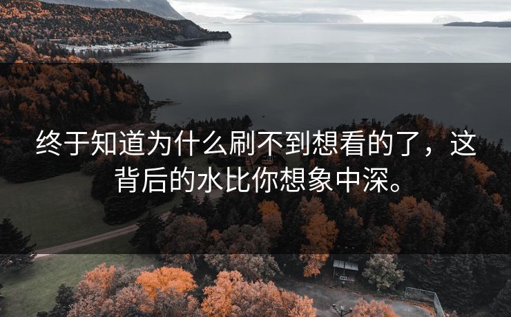 终于知道为什么刷不到想看的了，这背后的水比你想象中深。